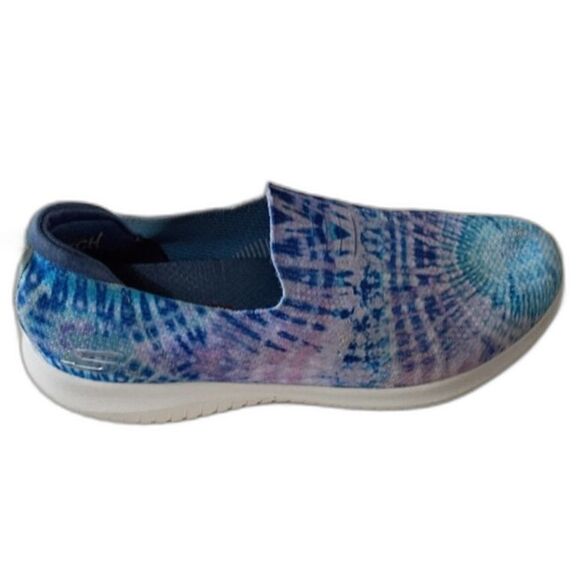 Skechers Shoes Size 10 Tie-Dye Blue Slip-On Sneakers Memory Foam Inserts Comfort - Picture 1 of 10